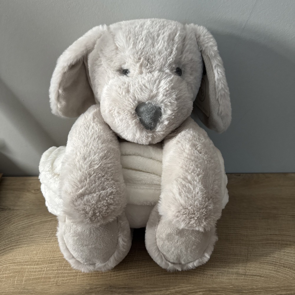 Elegant‎ Baby Taupe Plush Dog Puppy Lovable Cuddly Snuggles Comforter Friend Toy